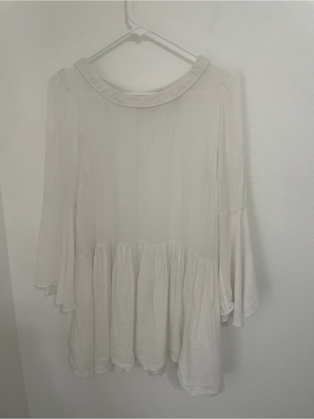 Ark & Co Cream Boho Ruffle Tunic Top